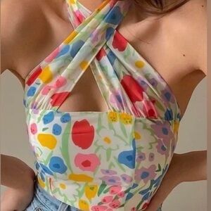 NEW With Jean Tulip Top in Garden Party XXS